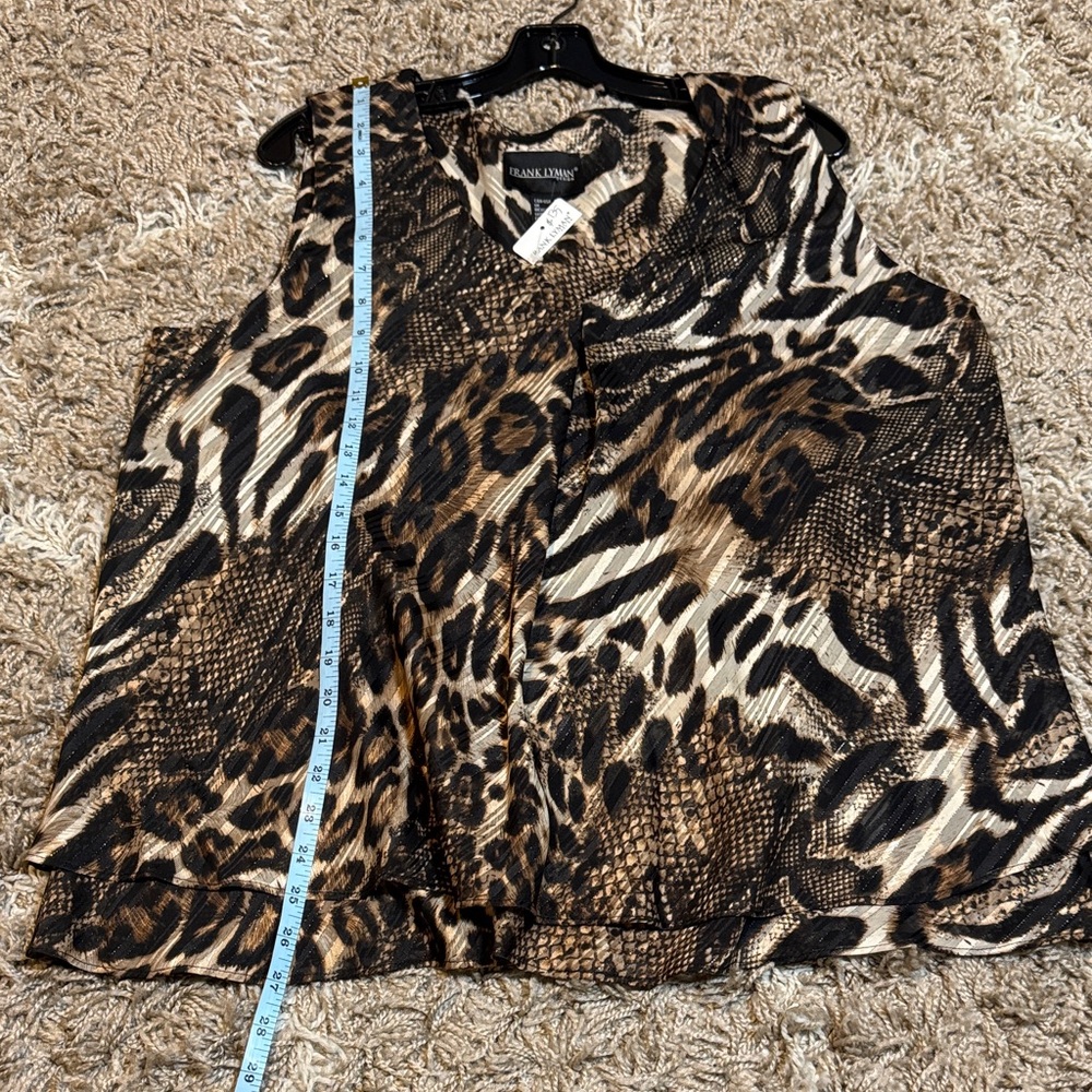 NWT Frank Lyman Tiered Leopard Print Sleeveless Blouse size 18 - Picture 9 of 13